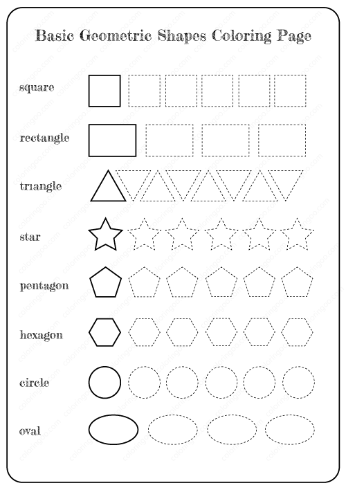 Basic Geometric Shapes Coloring Pages