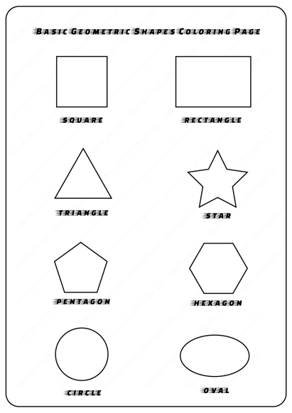 basic geometric shapes coloring pages