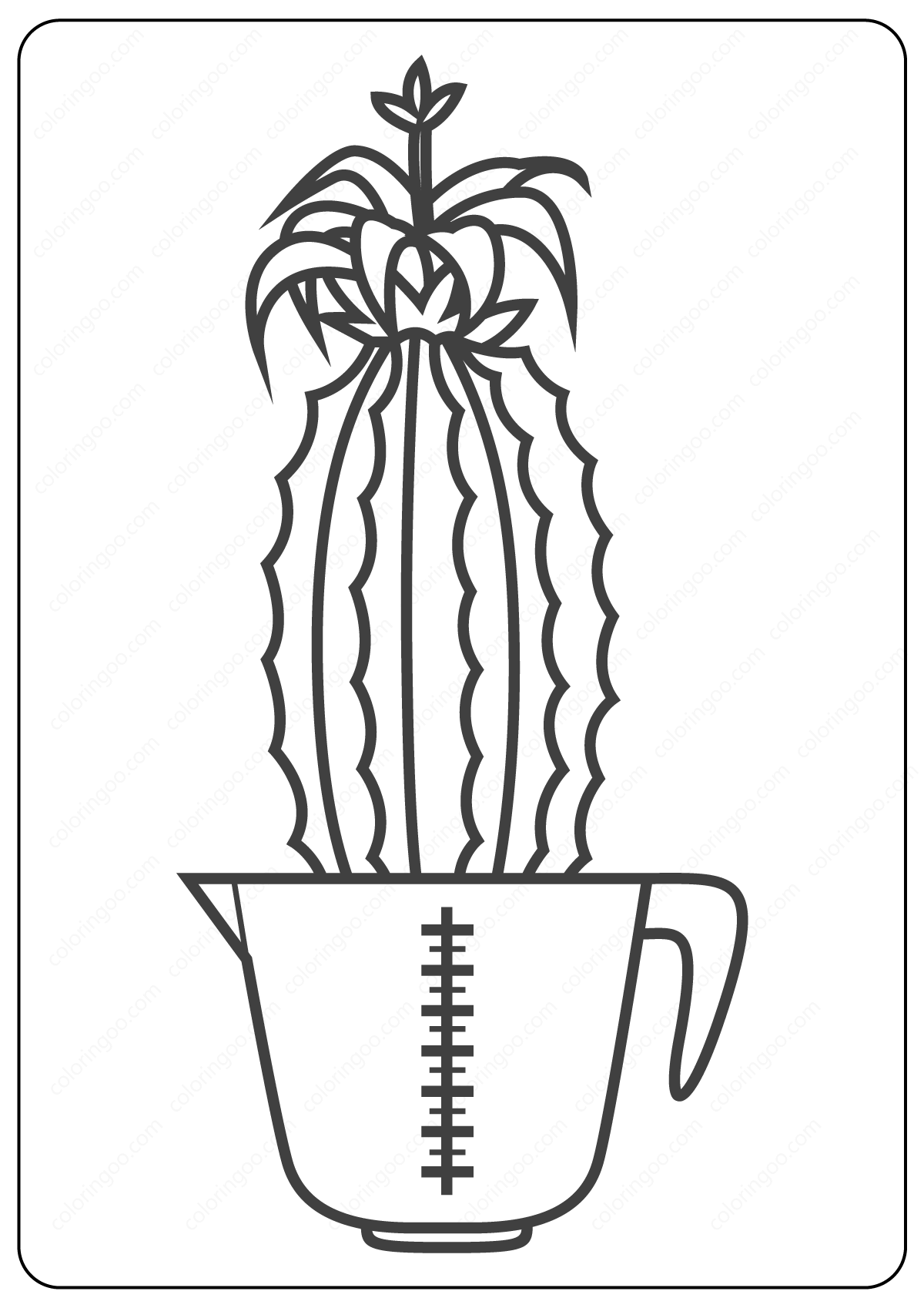 Cute Prickly Cactus Coloring Pages Book