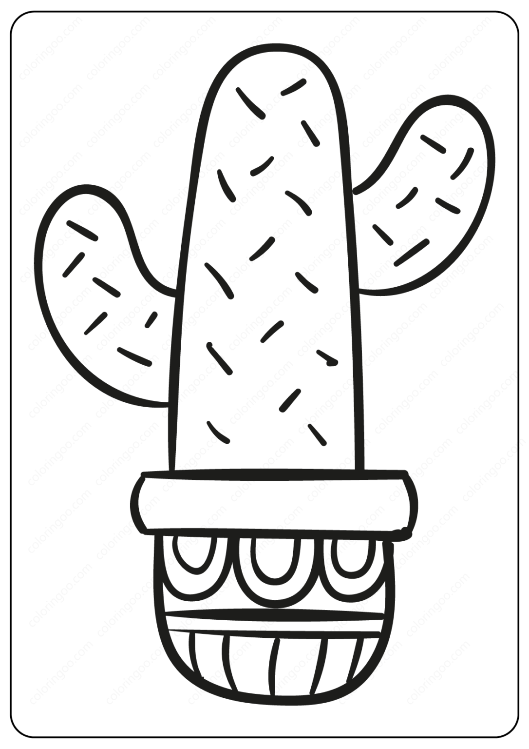 Cactus Sunset Coloring Page Coloring Pages