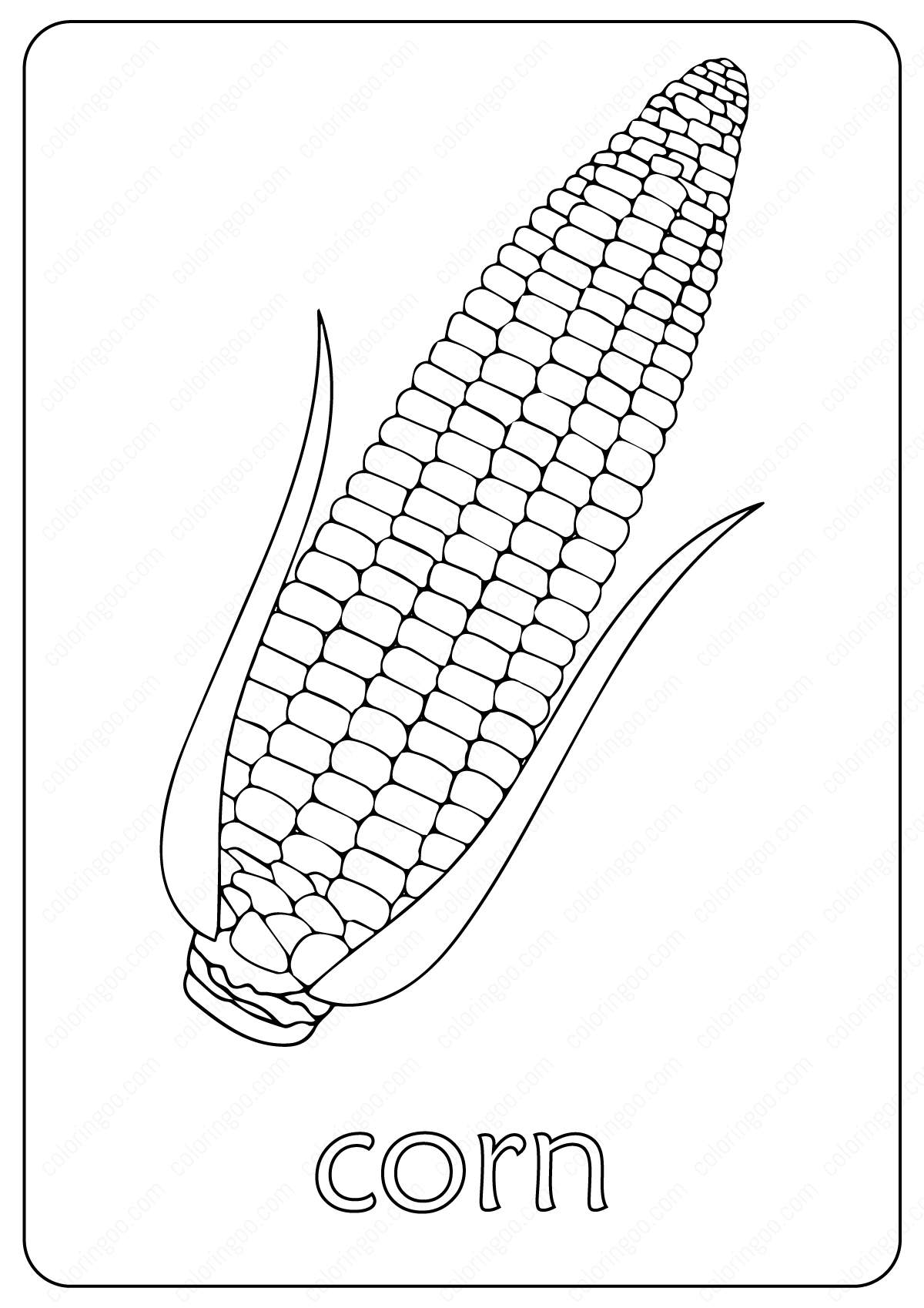 Free Printable Corn Maize Coloring Pages
