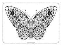 decorative butterfly mandala coloring page