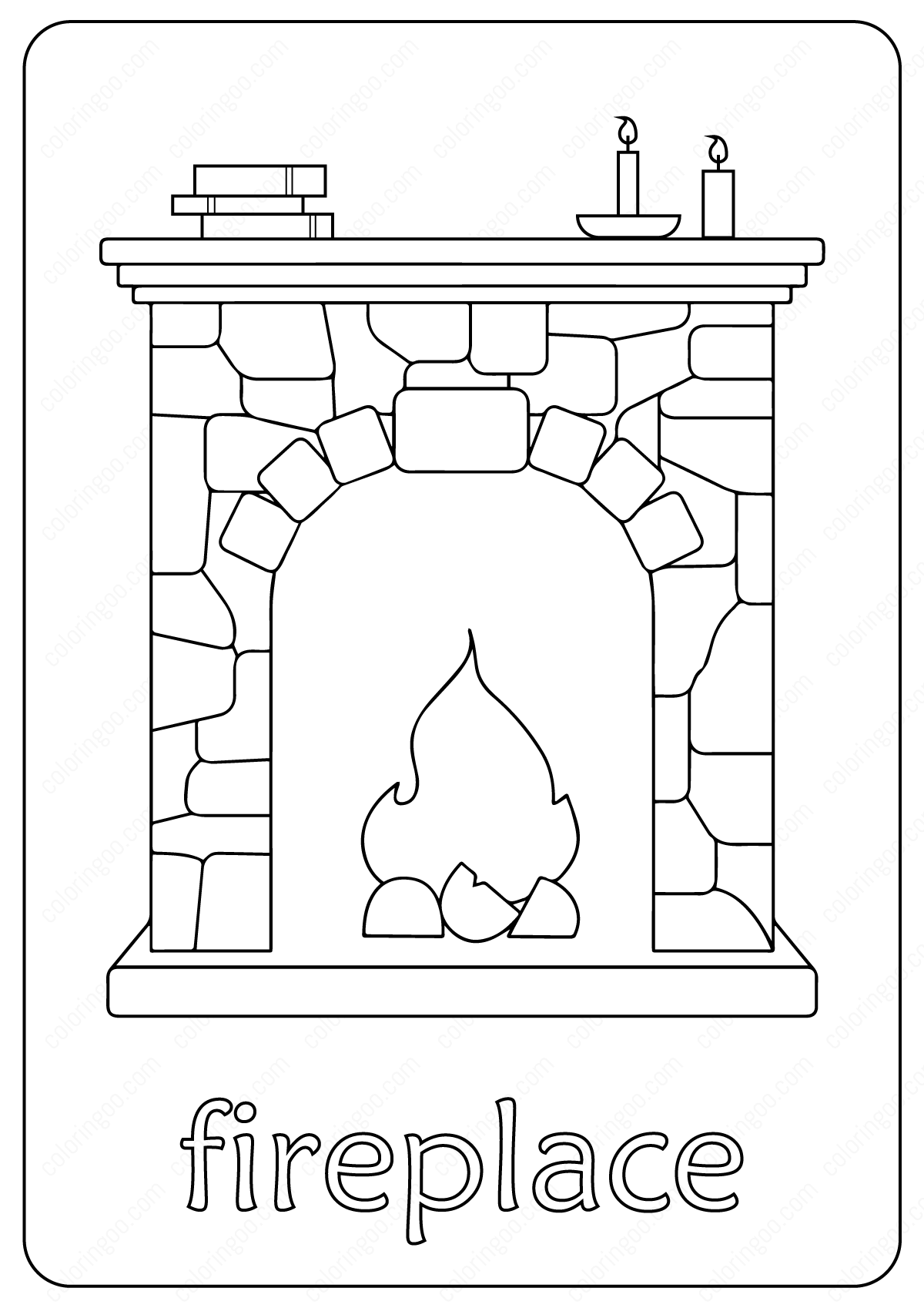 Free Printable Fireplace Coloring Pages