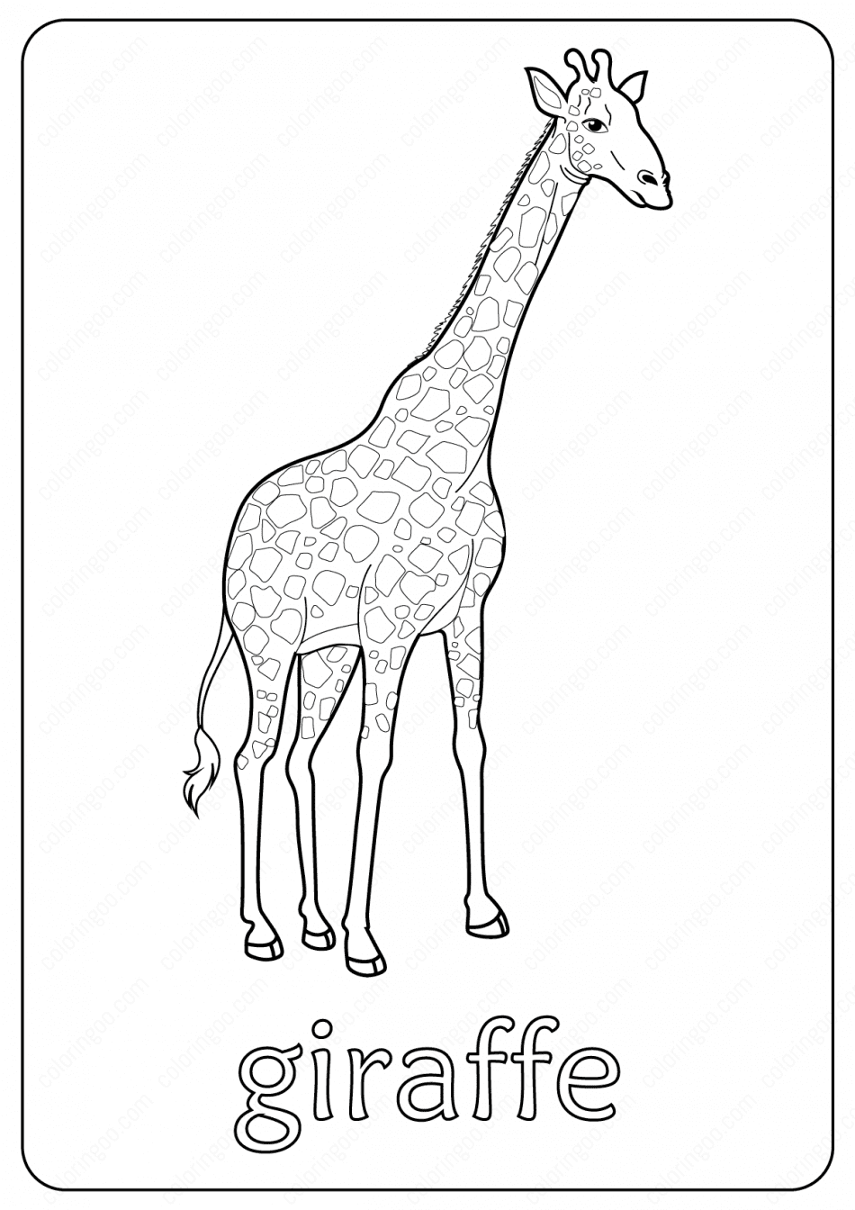 Animals Giraffe Coloring Pages Book