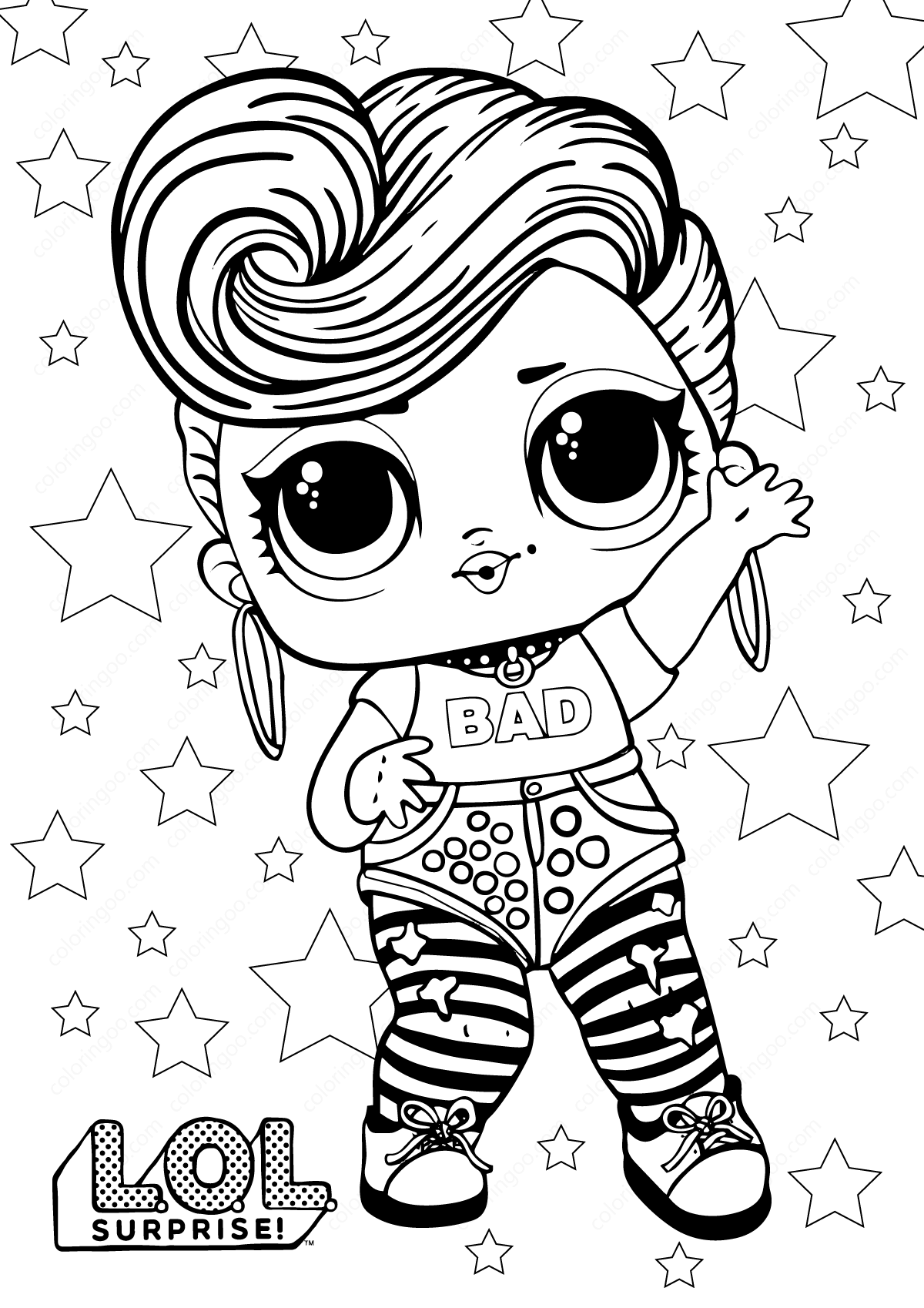 LOL Surprise Bhaddie Boy Coloring Pages - Free Printable Coloring Pages