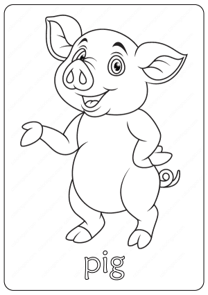 Free Printable Cute Pig Coloring Pages