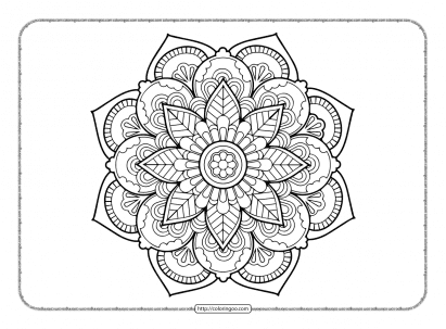printable flower mandala coloring pages