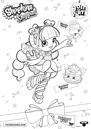 Shopkins Shoppies Rainbow Kate Coloring Pages