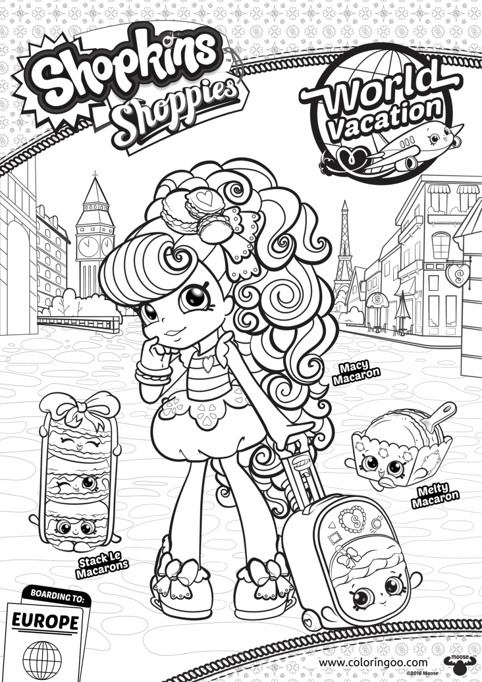 Shopkins Shoppies Macy Macaron Coloring Pages