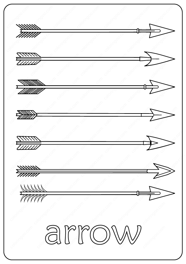 Free Printable Arrow Outline Coloring Page