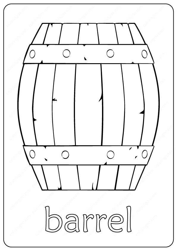 Free Printable Barrel Outline Coloring Page