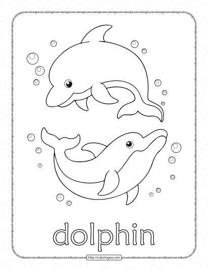 cute free printable dolphin coloring pages