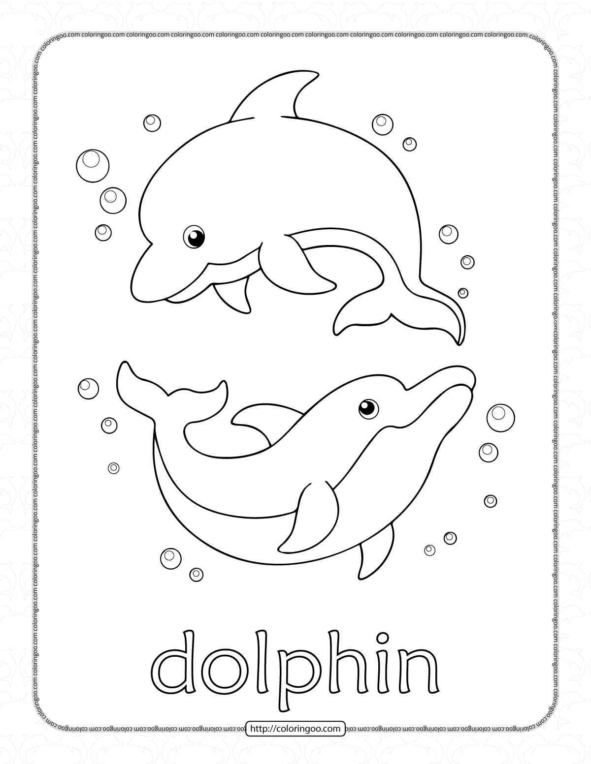 cute free printable dolphin coloring pages