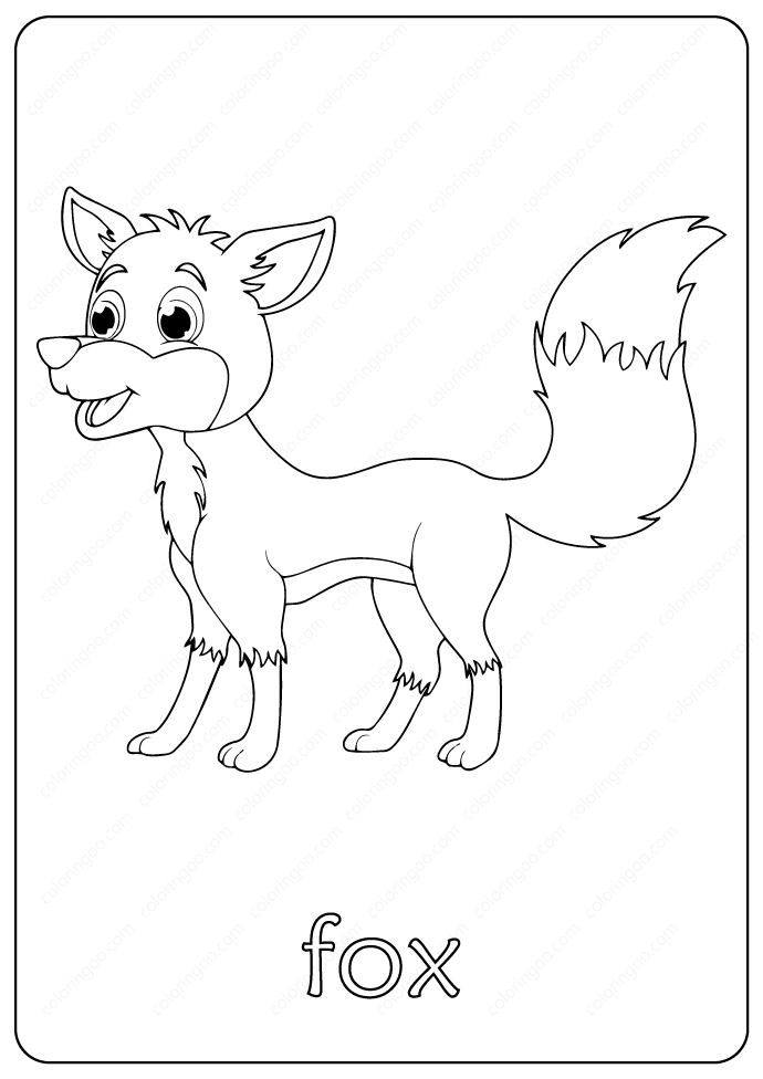 Printable Cute Fox Coloring Pages Outline