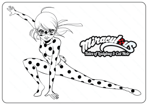 Printable Miraculous Tales Of Ladybug Coloring Page PDF