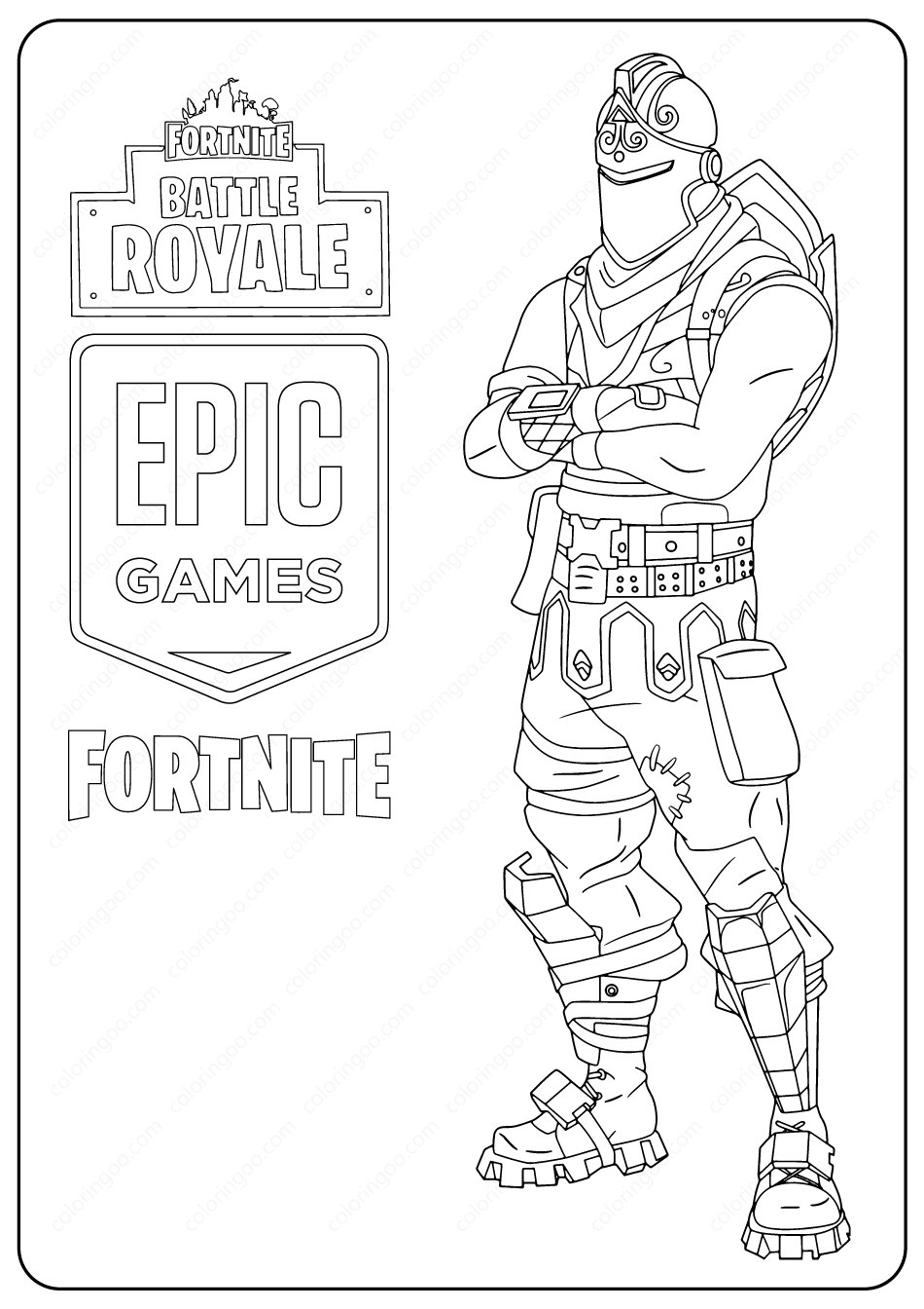 printable fortnite black knight skin coloring page