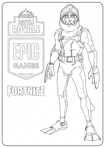 printable fortnite chomp senior skin coloring page