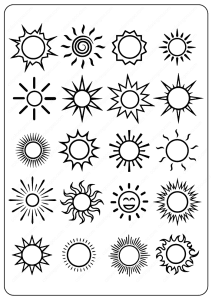 sun outline coloring pages