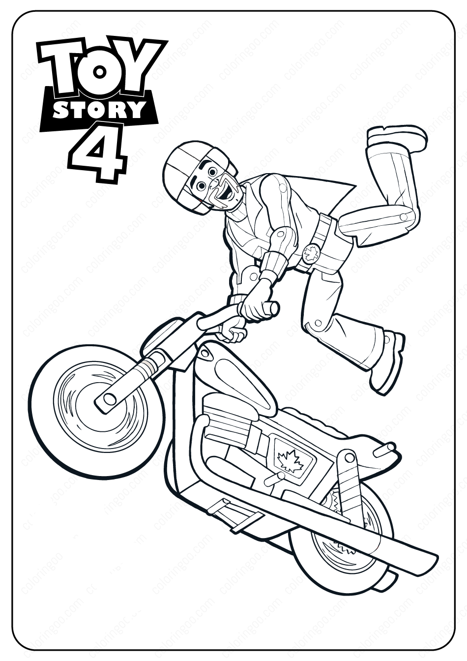 Free Printable Toy Story 4 Duke Caboom PDF Coloring Pages