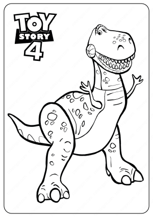 Free Printable Toy Story Rex PDF Coloring Pages