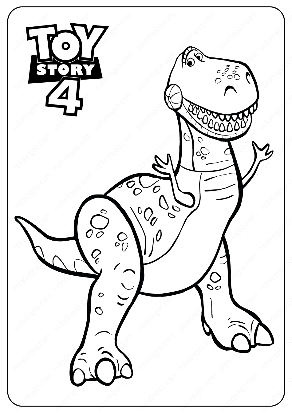 Rex From Toy Story Coloring Pages Panarukan Colors