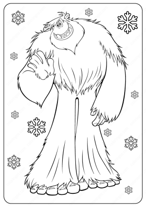 yeti outline coloring pages