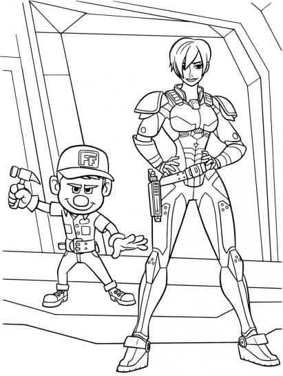 Felix and Sergeant Calhoun Coloring Pages e1580507084724