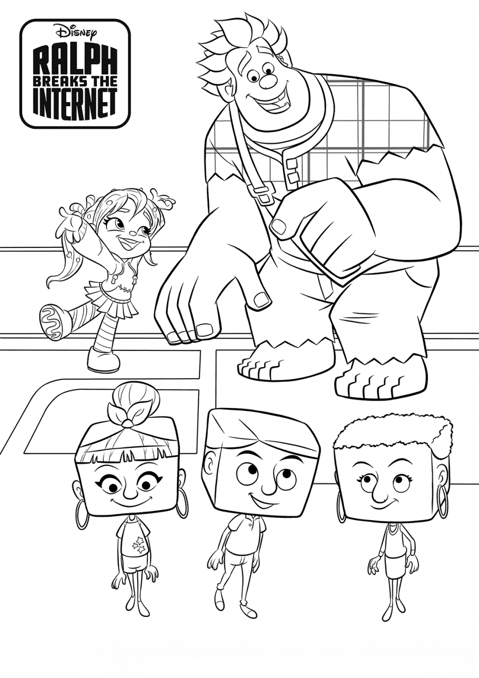 Ralph Vanellope and Net Users Coloring Pages