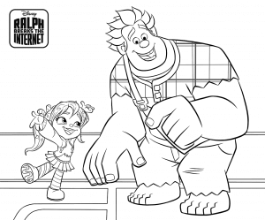 Vanellope and Disney Princess Coloring Pages