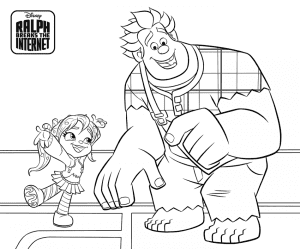 Ralph and Vanellope Coloring Pages e1580585366379
