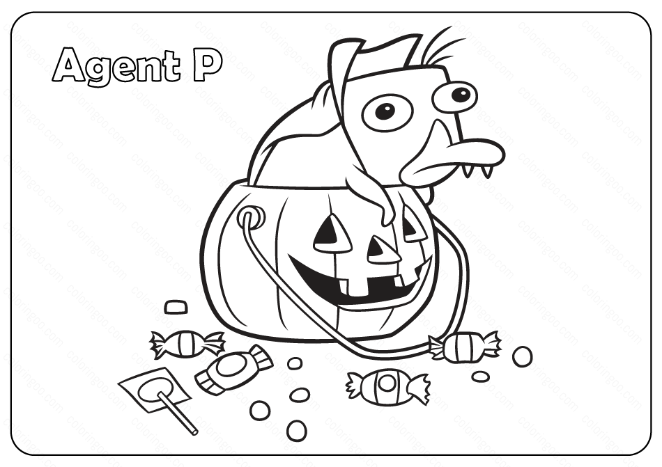 agent perry the platypus halloween coloring pages