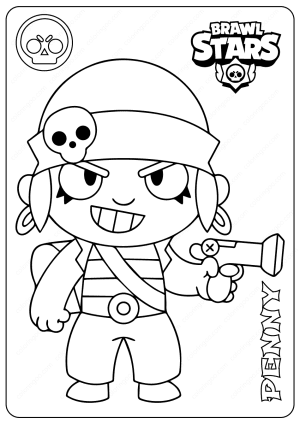 Printable Brawl Stars (Penny) PDF Coloring Pages