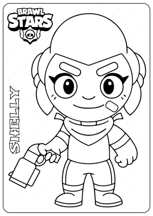 Printable Brawl Stars (Shelly) PDF Coloring Pages