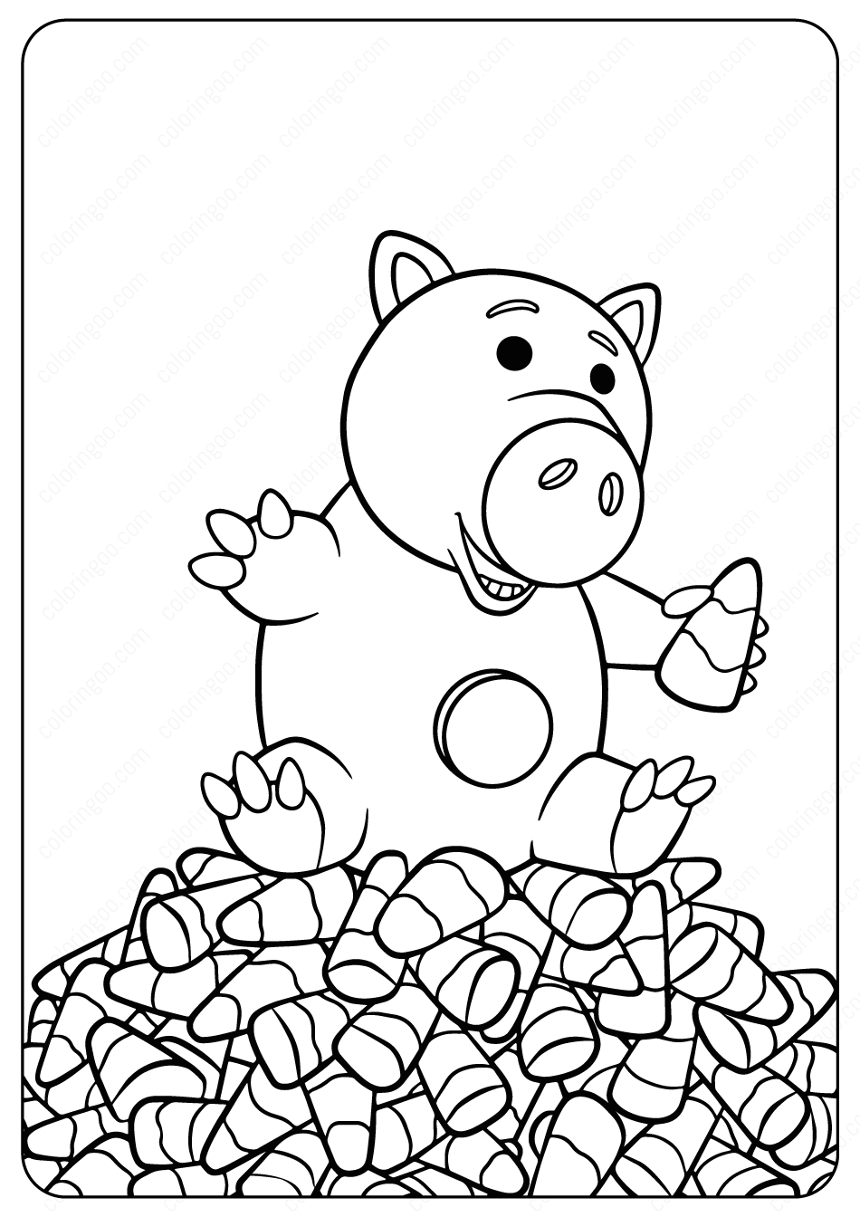 Disney Toy Story Hamm Halloween Coloring Pages
