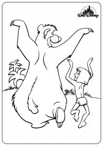 Disney Jungle Book Baloo and Mowgli Coloring Pages
