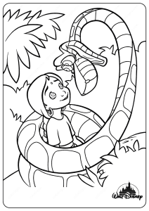 disney jungle book shanti and kaa coloring pages