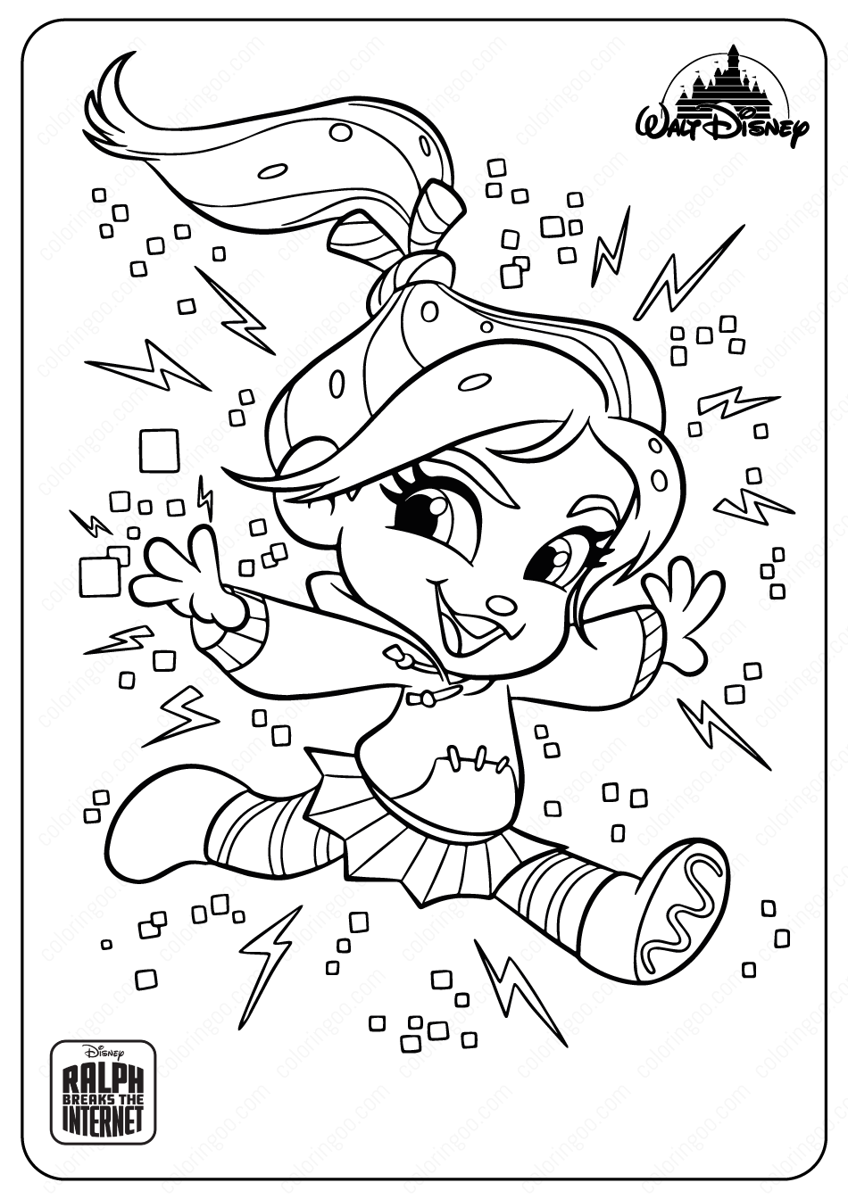 disney ralph breaks the internet vanellope coloring pages