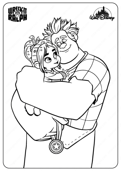 disney wreck it ralph and vanellope coloring pages