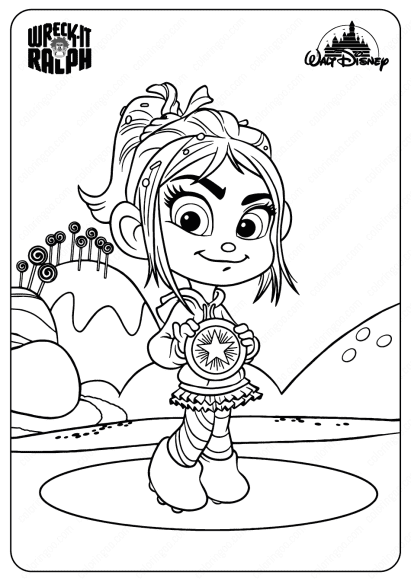 disney wreck it ralph vanellope coloring pages