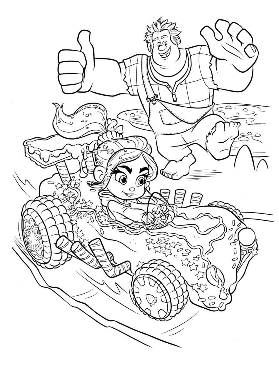 Disney Wreck It Ralph Vanellope Racing Coloring Page
