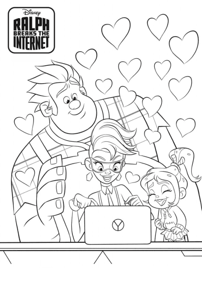 free printable wreck it ralph coloring pages