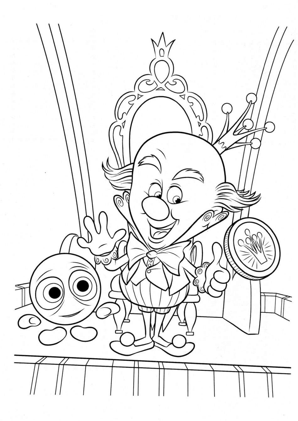 King Candy Is The Ruler of Sugar Rush Coloring Page
