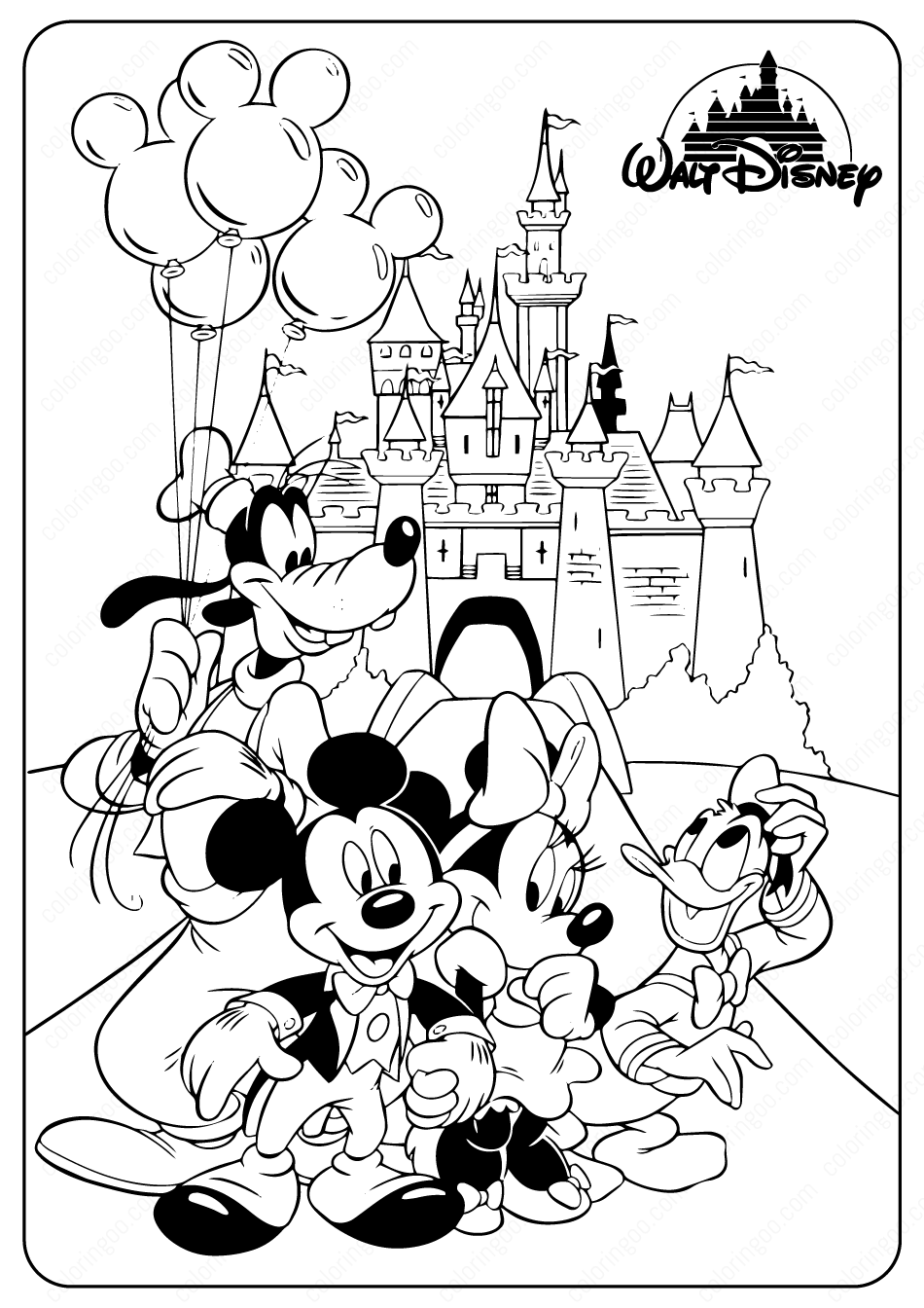 Disney Minnie & Mickey Mouse Coloring Pages