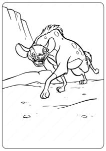 printable animals hyena pdf coloring pages