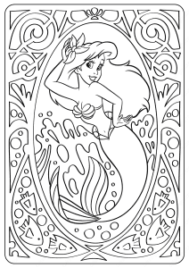 Printable Disney Lovely Ariel Coloring Pages