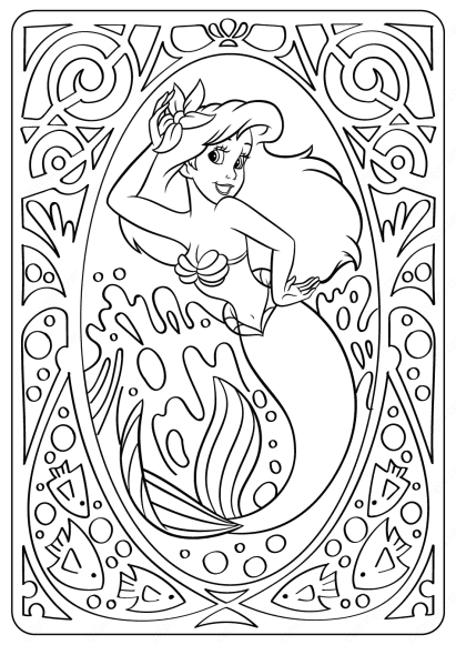 printable disney ariel coloring pages