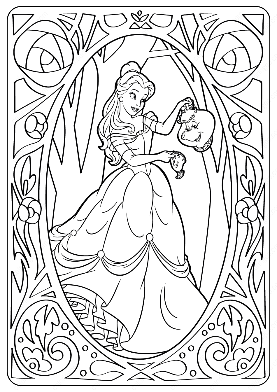 Enduro Get Free Printable Disney Belle Coloring Pages Background Surviving