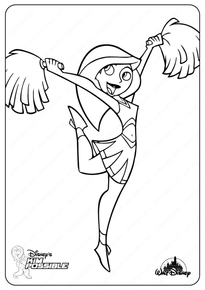 printable disney kim possible dancing coloring pages