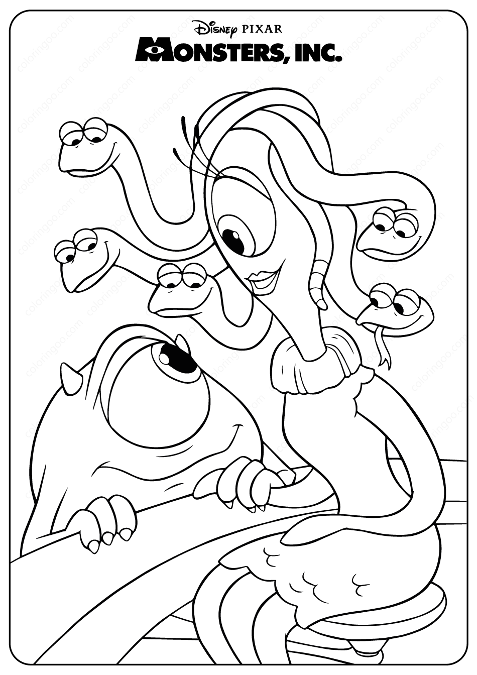 Printable Monsters Inc Mike & Celia Coloring Pages