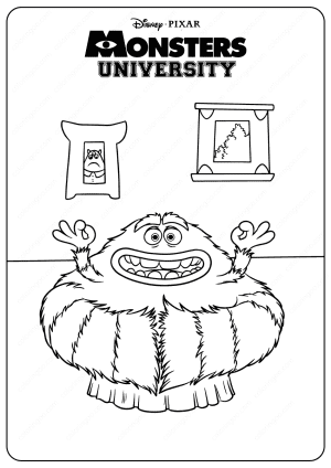 Printable Cute Monsters University Art Coloring Pages